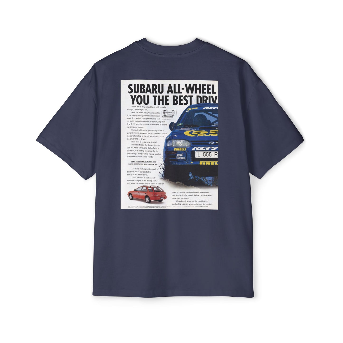 Subaru Rally Vintage Ad Tee - '555' Heavy Weight Oversized Premium Tee