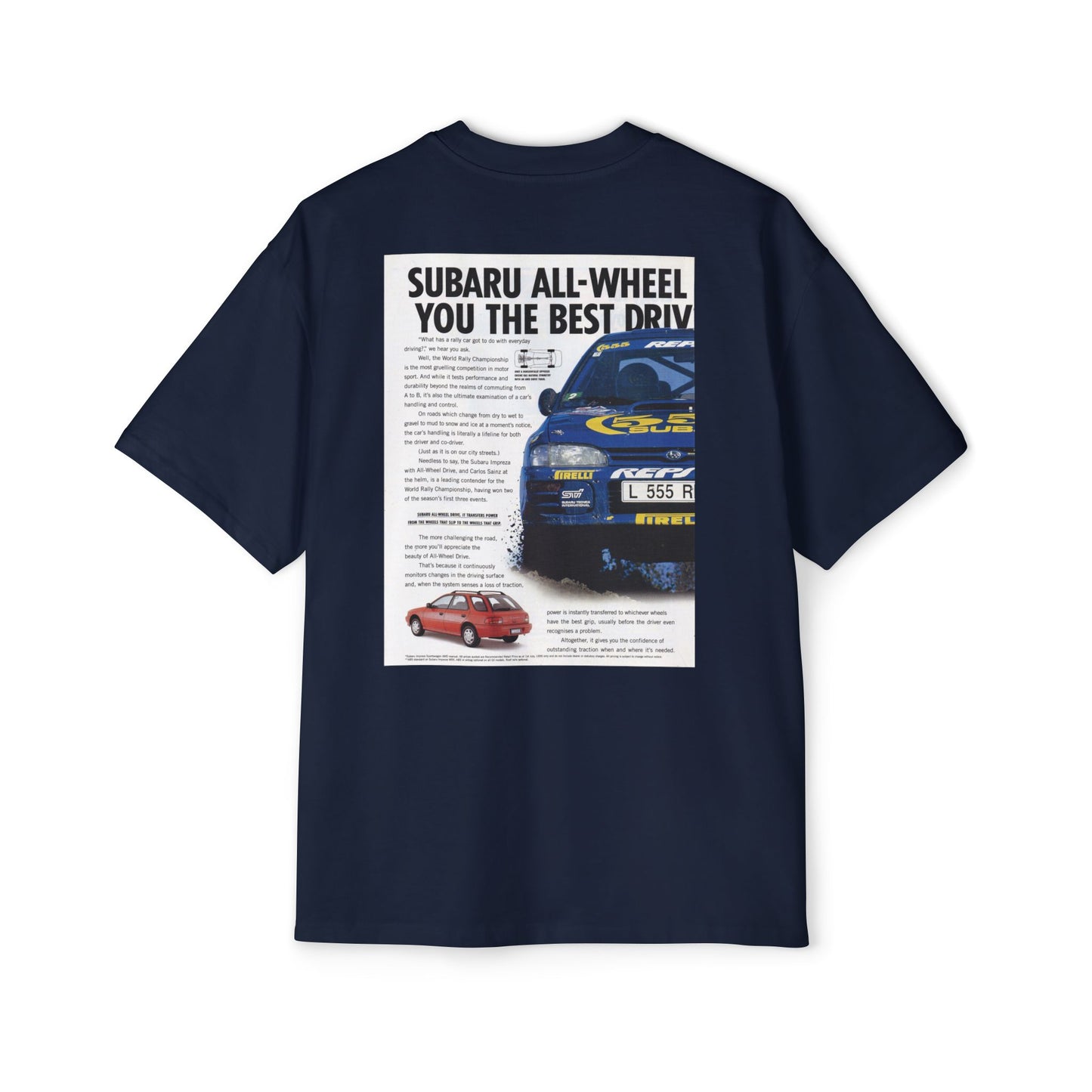 Subaru Rally Vintage Ad Tee - '555' Heavy Weight Oversized Premium Tee